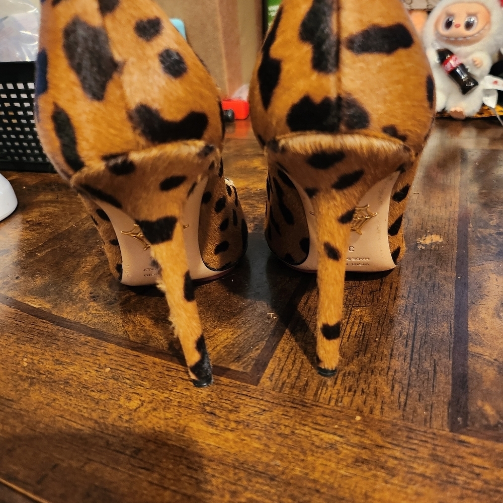 Charlotte Olympia Monroe leopard print ponyhair court heels size 37 - Picture 7 of 8